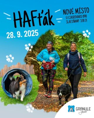 Kamarádi🐶💙srdečně vás zveme na již třetí ročník HAFťáku, sportovně pohodové odpoledne plné 🐾🐾psích tlapek, nadšení,...
